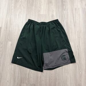Nike Michigan State Spartans Basketball Shorts Men's Extra Large XL Green MSU